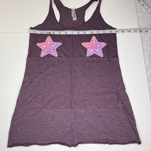 Next Level Apparel Star Graphic Racerback Tank | Size XS | Purple Festival Top - Picture 4 of 5